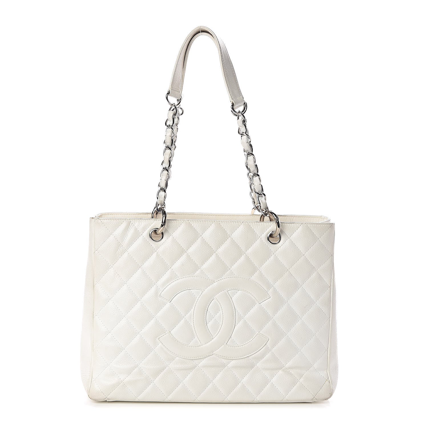 Chanel Caviar Quilted Grand Shopping Tote GST White 1 of 18