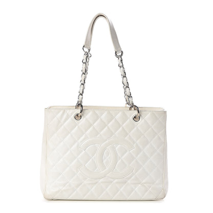 Chanel Caviar Quilted Grand Shopping Tote GST White 1 of 18