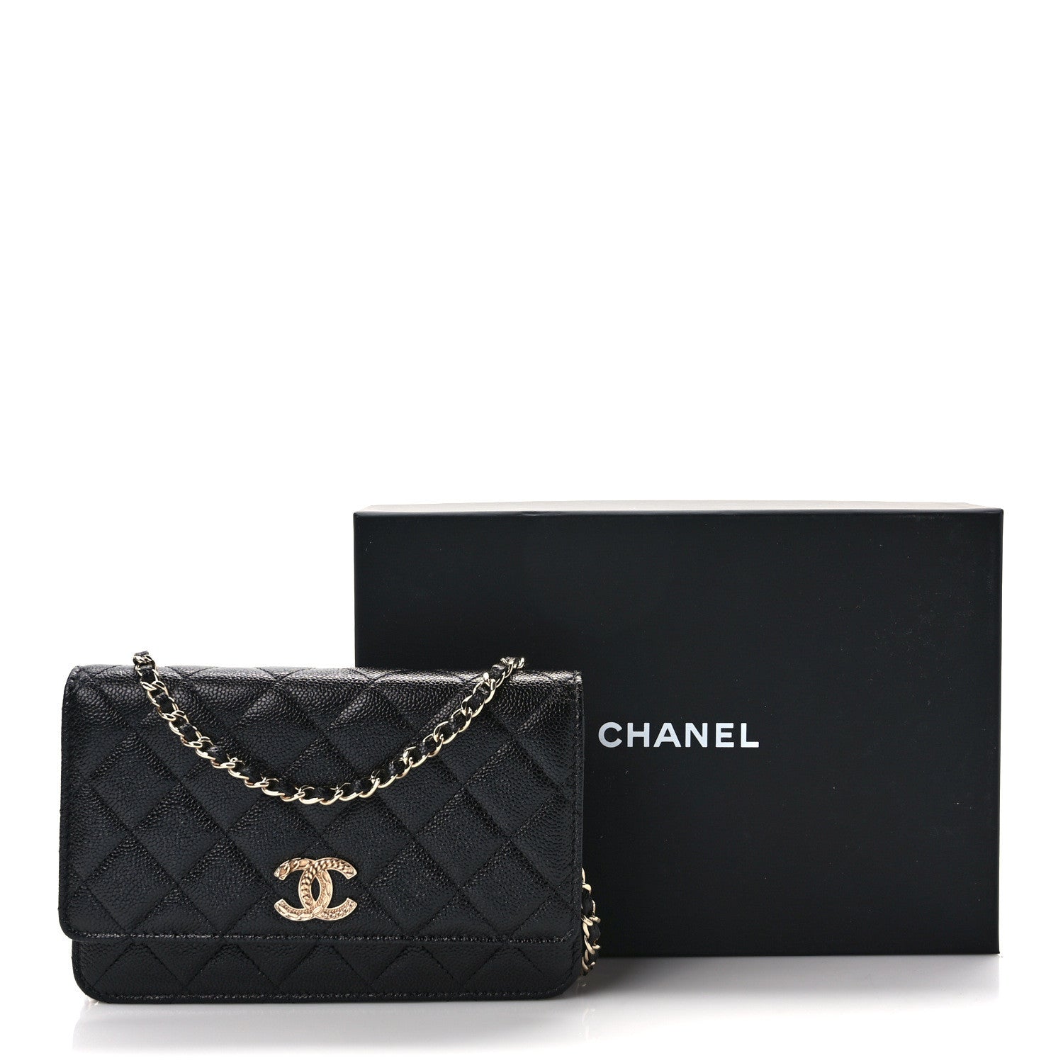 Chanel Caviar Quilted Chain CC Wallet On Chain WOC Black 11 of 11
