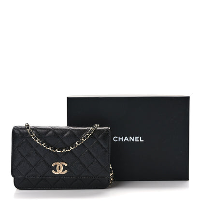 Chanel Caviar Quilted Chain CC Wallet On Chain WOC Black 11 of 11