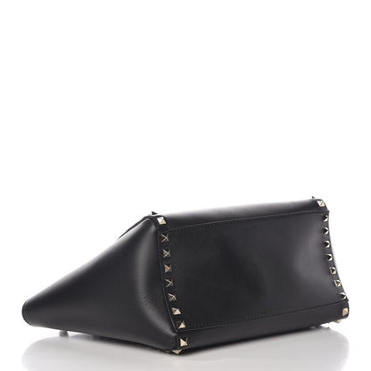 Valentino Garavani Vitello Small Rockstud Double Handle Tote Black 4 of 8