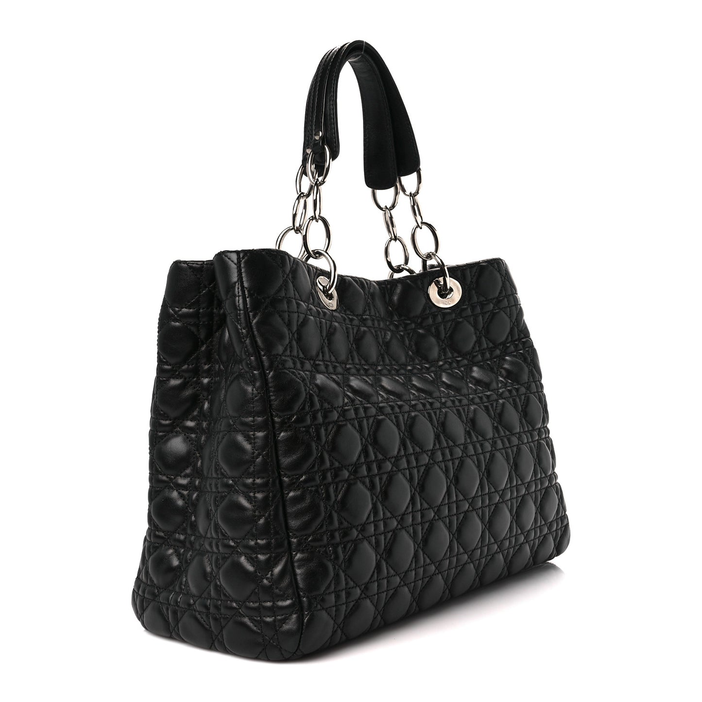 Lambskin Cannage Medium Dior Soft Shopping Tote Black