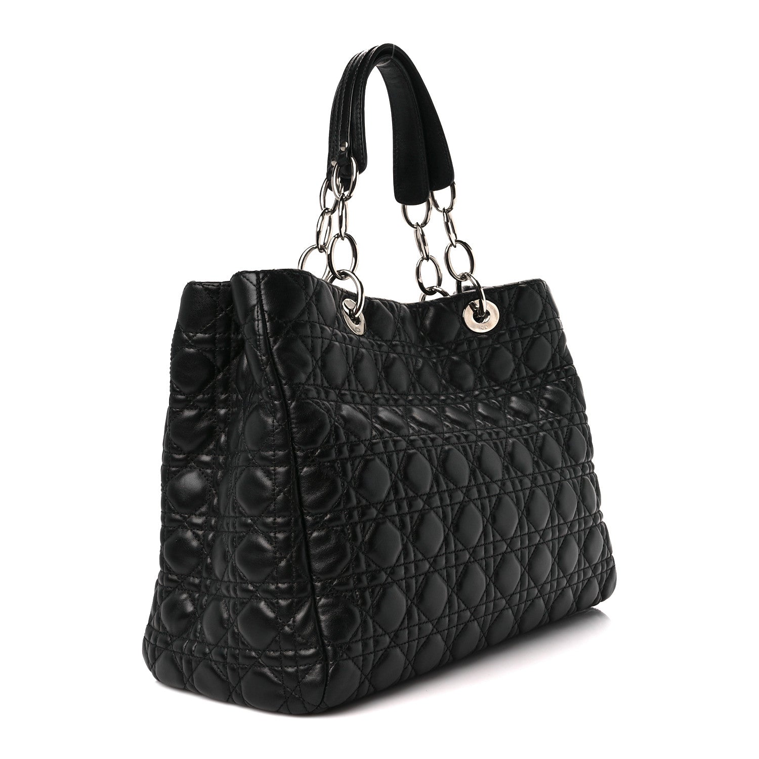 Christian Dior Lambskin Cannage Medium Dior Soft Shopping Tote Black 3 of 10