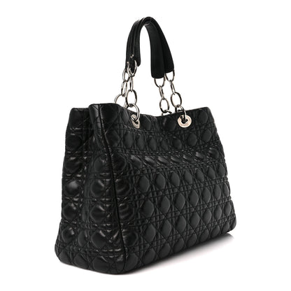 Christian Dior Lambskin Cannage Medium Dior Soft Shopping Tote Black 3 of 10