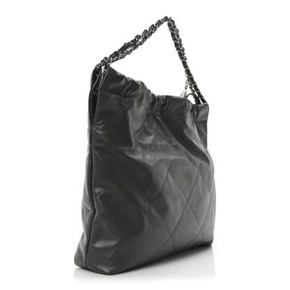 Chanel Shiny Calfskin Quilted Chanel 22 Dark Grey 3 of 10