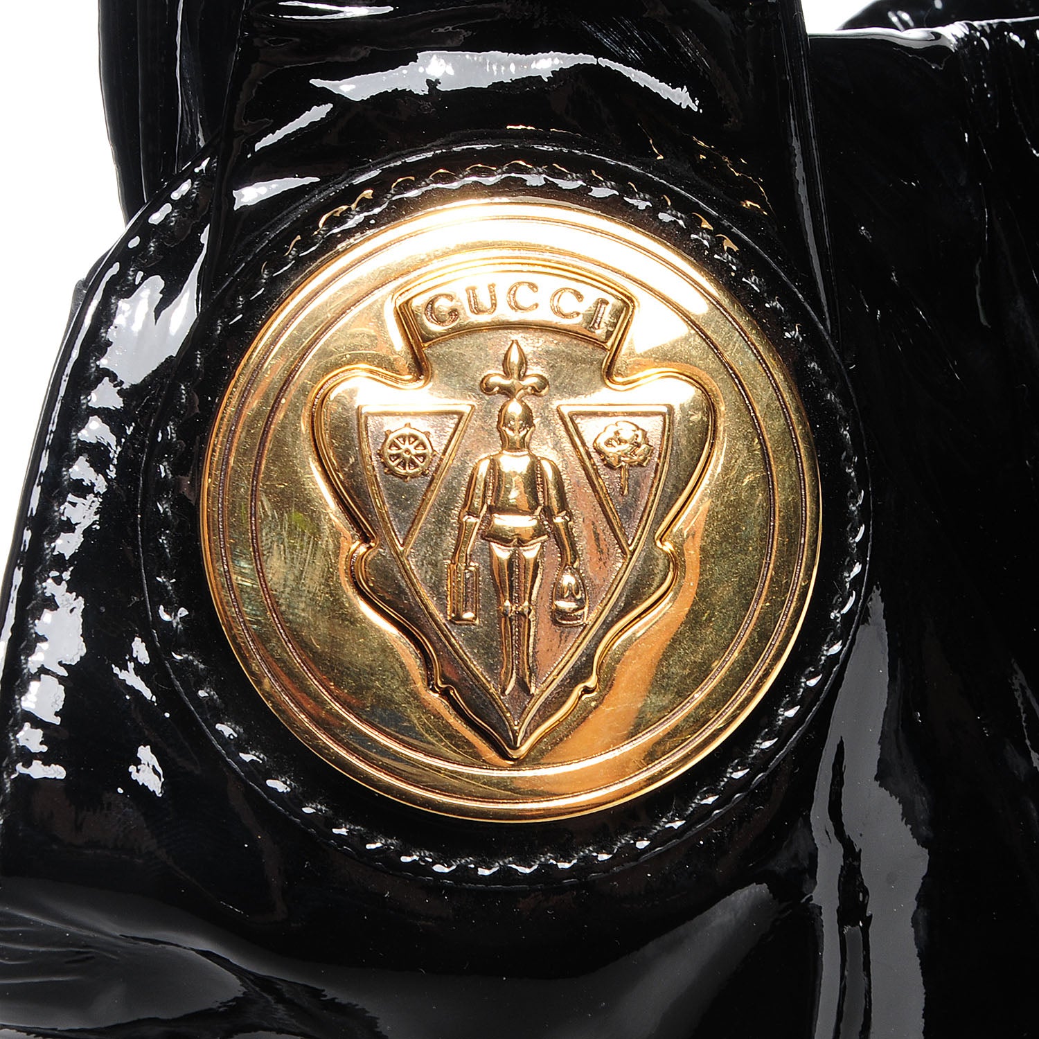 Gucci Patent Large Hysteria Top Handle Bag Black 8 of 8