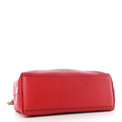 Gucci Pebbled Calfskin Medium Soho Chain Shoulder Bag Tabasco Red 3 of 4