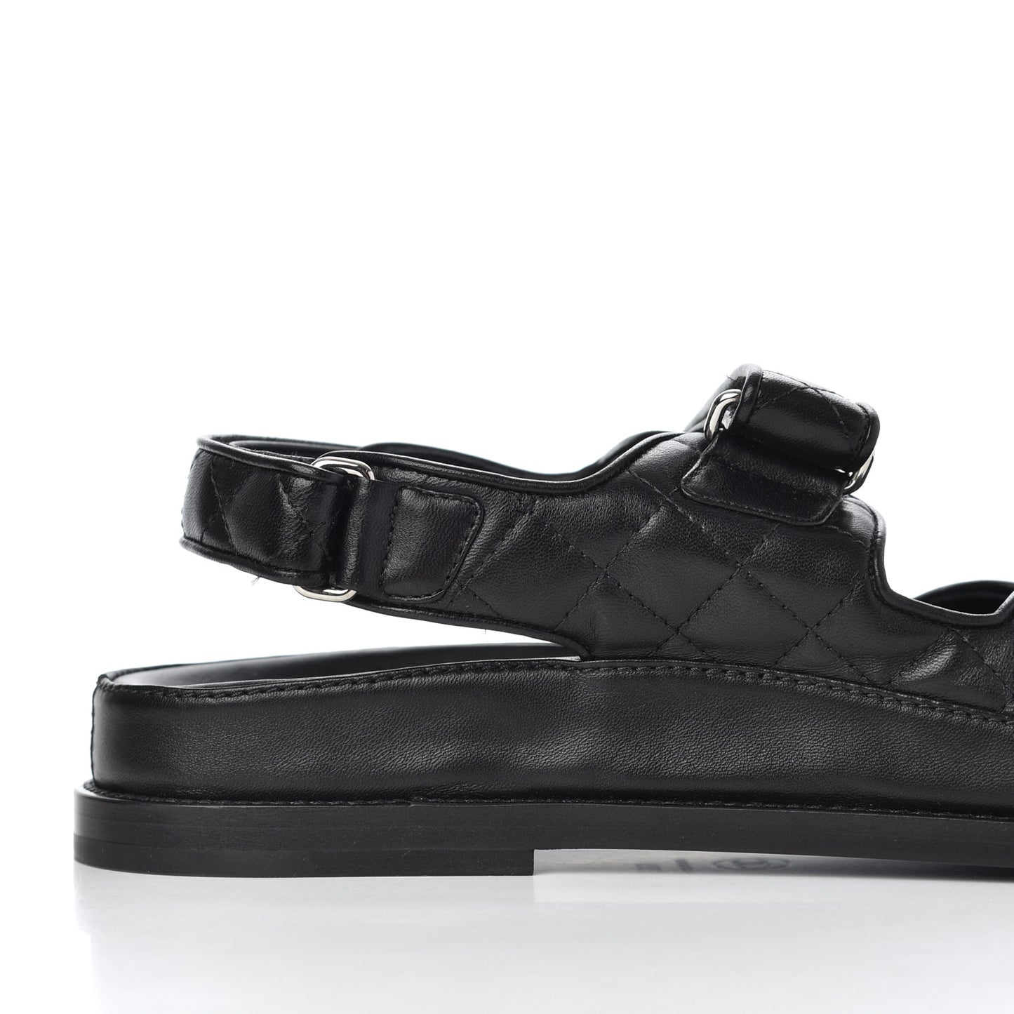 Lambskin Velcro Dad Sandals 38.5 Black