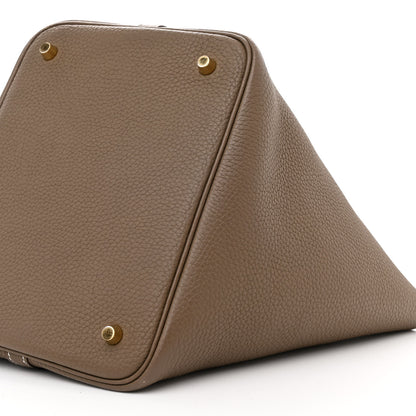 Hermes Taurillon Clemence Picotin Lock 22 MM Etoupe 10 of 12