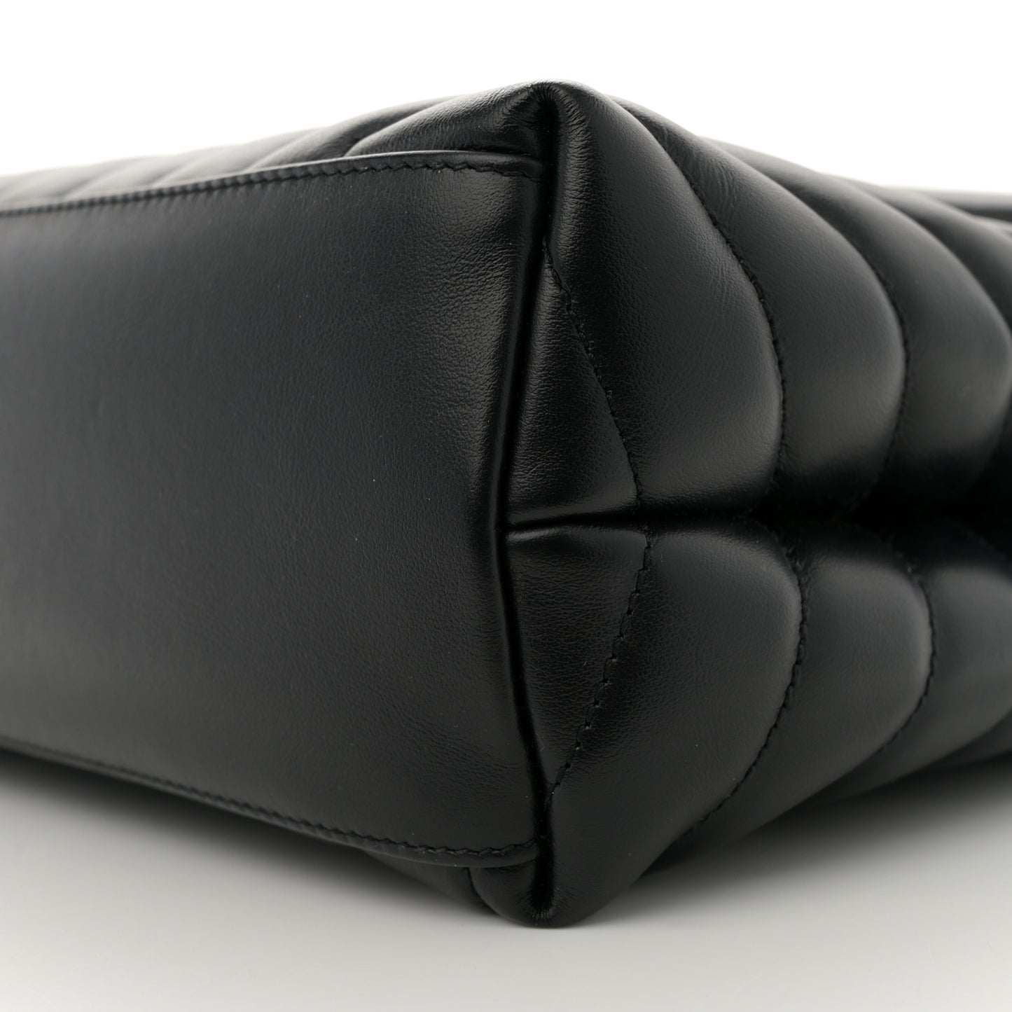 Calfskin Y Quilted Monogram Medium Loulou Chain Satchel Black