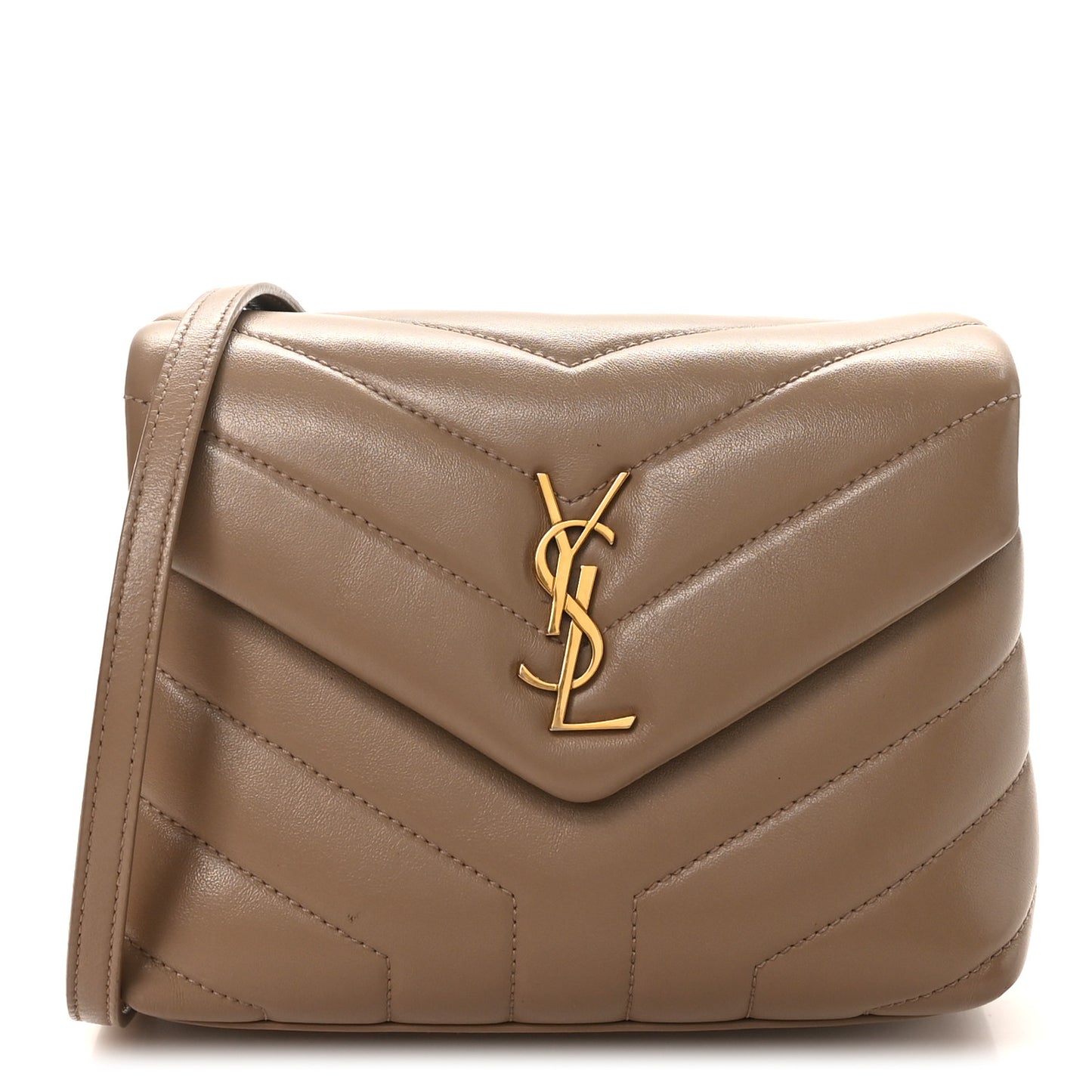 Calfskin Y Quilted Monogram Toy Loulou Crossbody Bag Dusty Grey