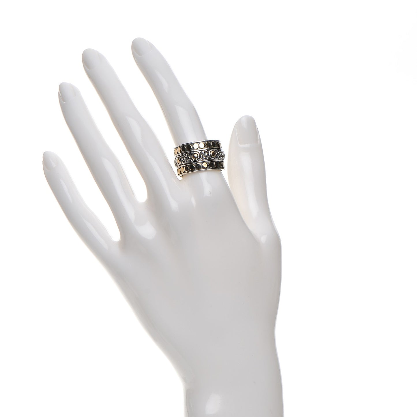 Sterling Silver 18K Yellow Gold Jaisalmer Dot Ring 58 8.5