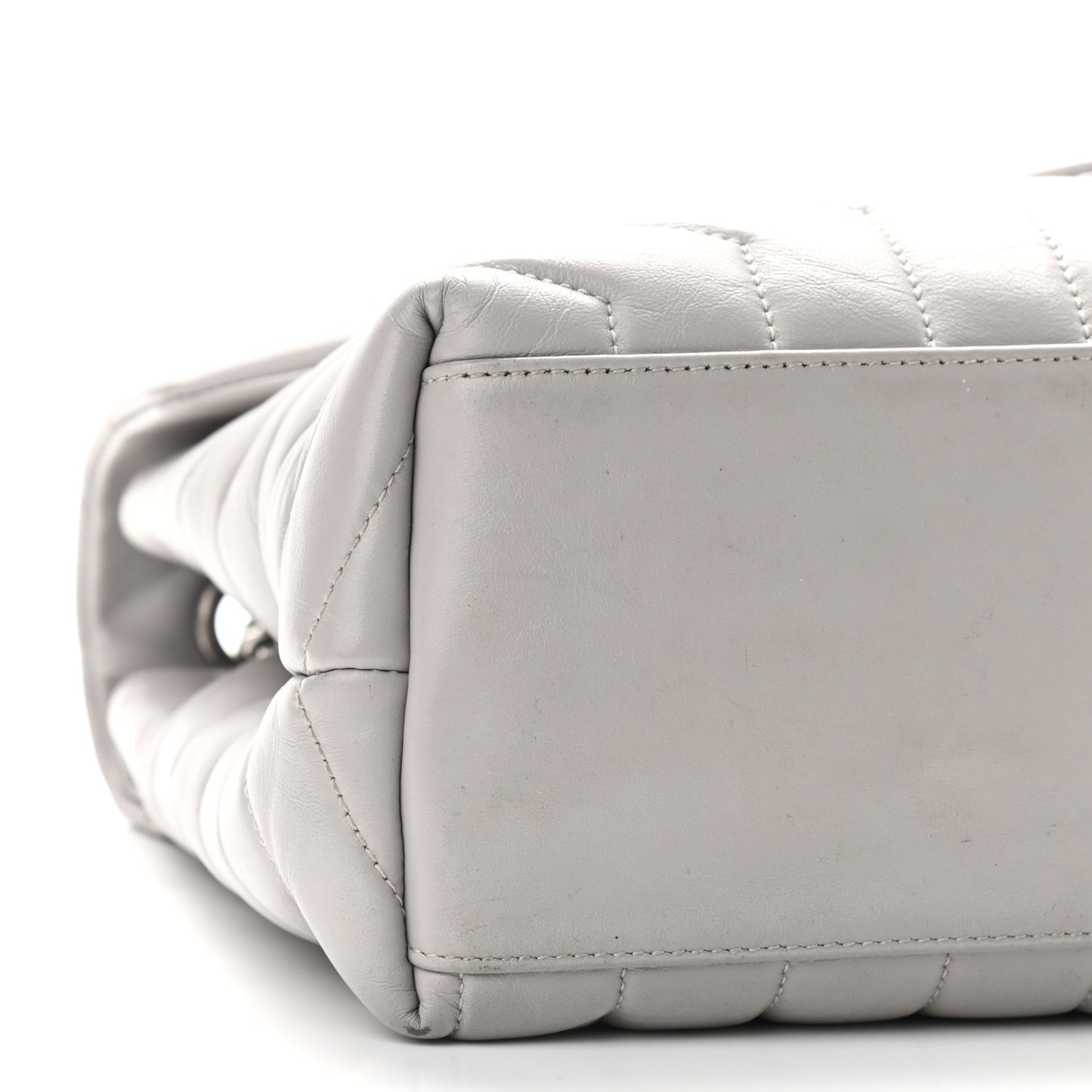 Calfskin Y Quilted Monogram Medium Loulou Chain Satchel Granite