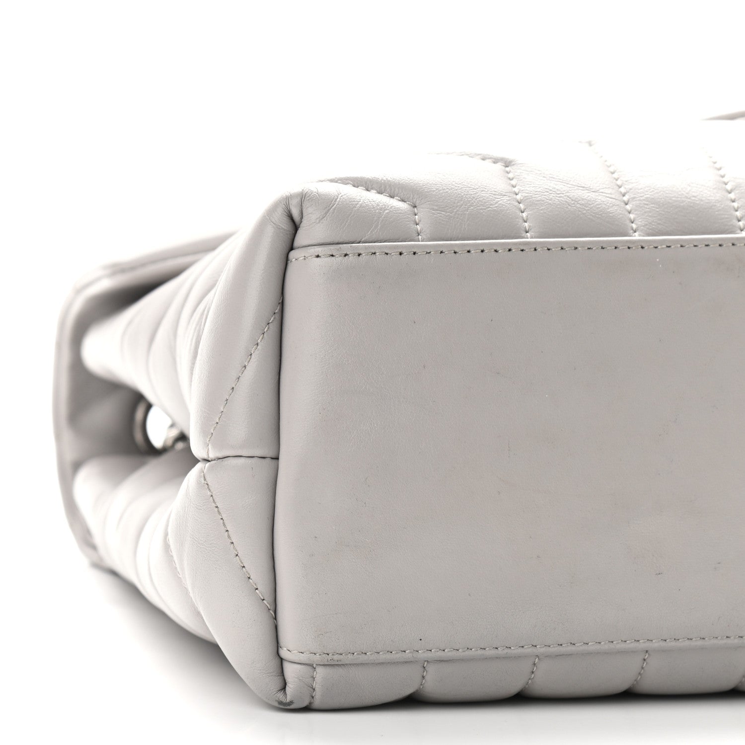 Saint Laurent Calfskin Y Quilted Monogram Medium Loulou Chain Satchel Granite 7 of 13