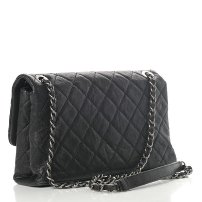 Chanel Crumpled Lambskin Quilted Medium Single Flap Black 3 of 13