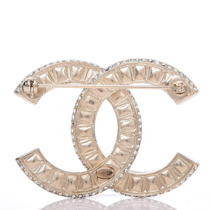 Chanel Baguette Crystal CC Brooch Light Gold 3 of 5