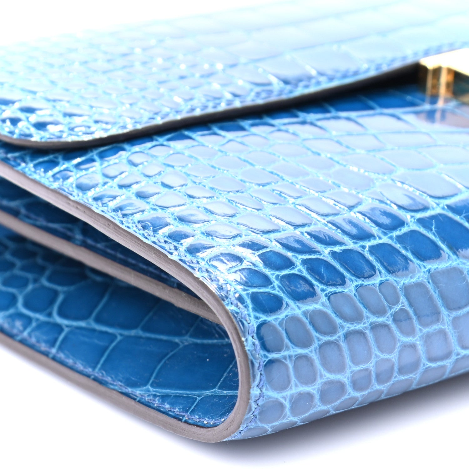 Hermes Shiny Alligator Constance Wallet Mykonos 8 of 9