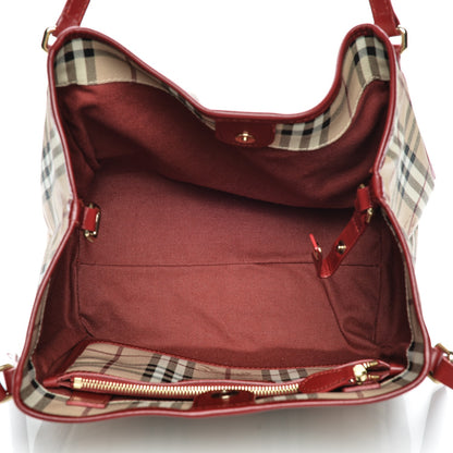 Burberry Haymarket Check Small Canterbury Tote Military Red 5 of 6