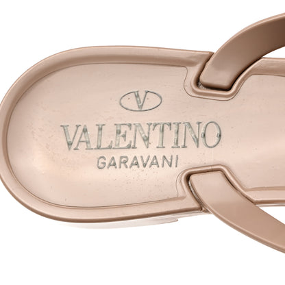Valentino Garavani PVC Jelly Rockstud Bow Thong Sandals 38 Poudre 7 of 9