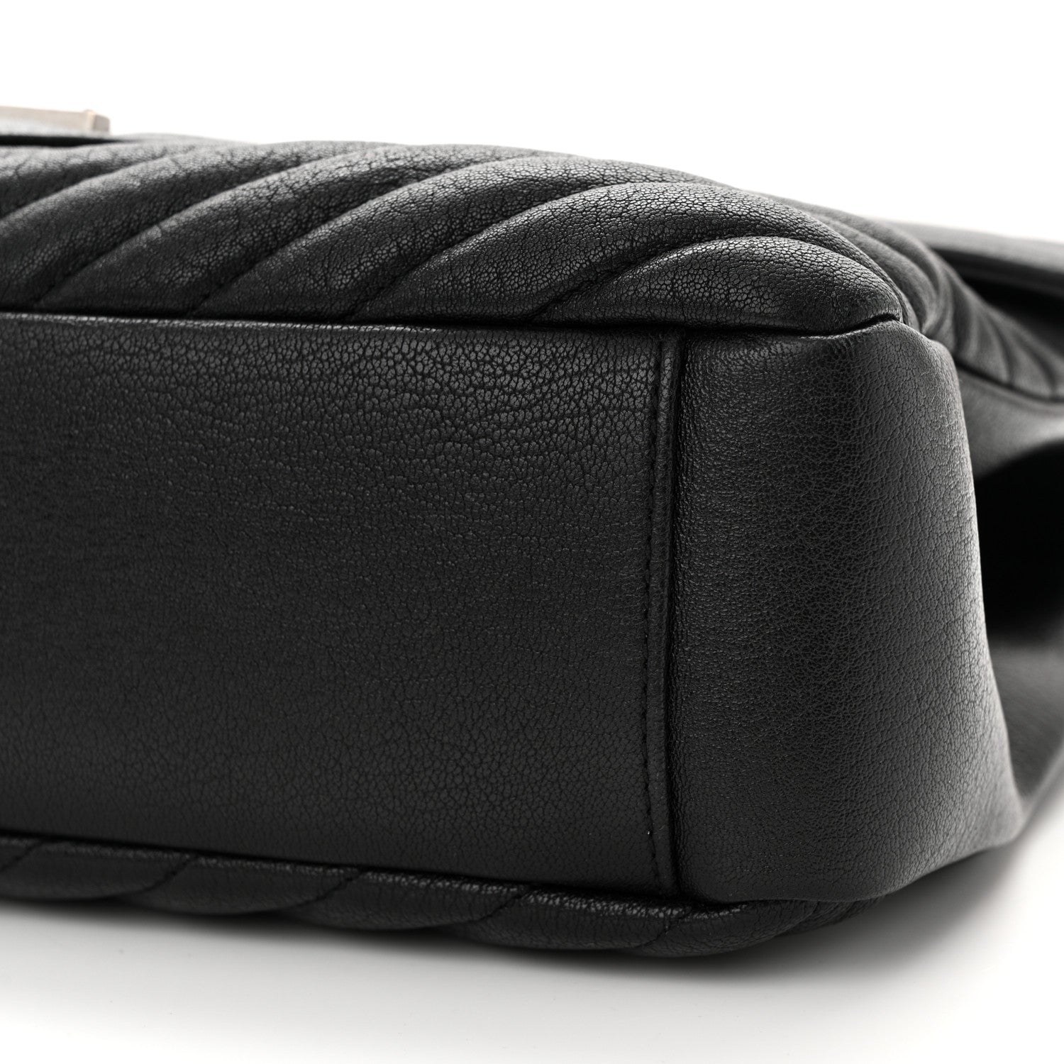 Saint Laurent Sheepskin Matelasse Chevron Monogram Large College Satchel Black 10 of 10