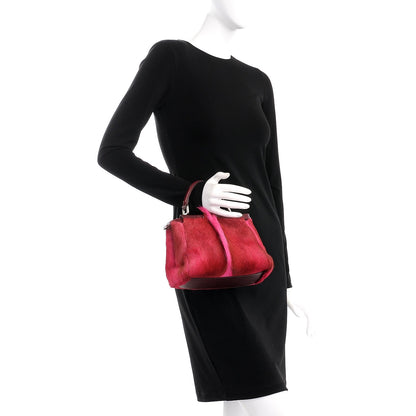 Fendi Springbok Fur Nappa Mini Peekaboo Iconic Satchel Pink 3 of 8