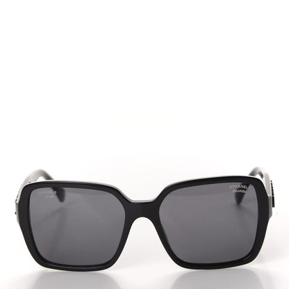 Chanel Acetate Polarized Square Sunglasses 5408 Black 2 of 8