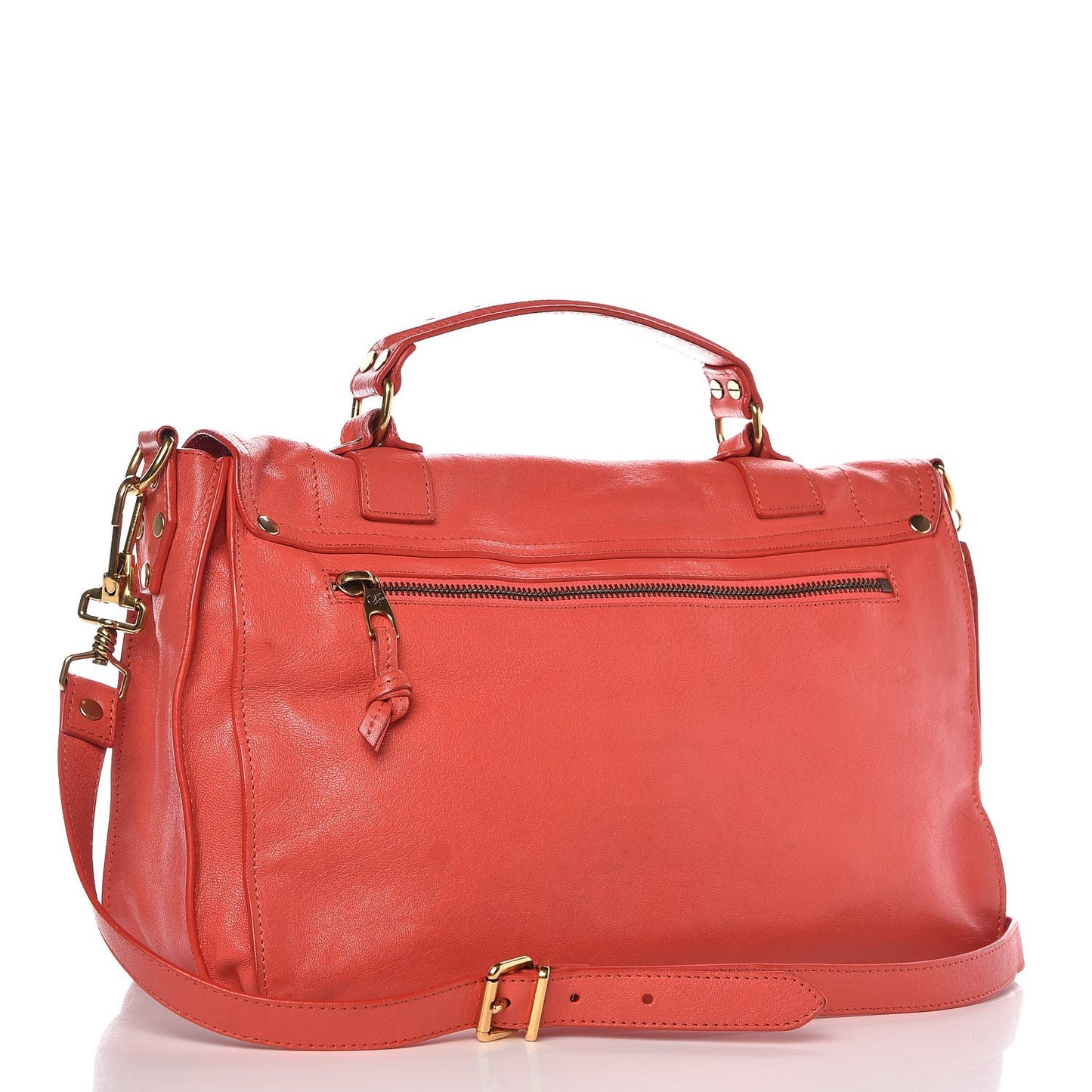 Lambskin Medium PS1 Satchel Deep Coral