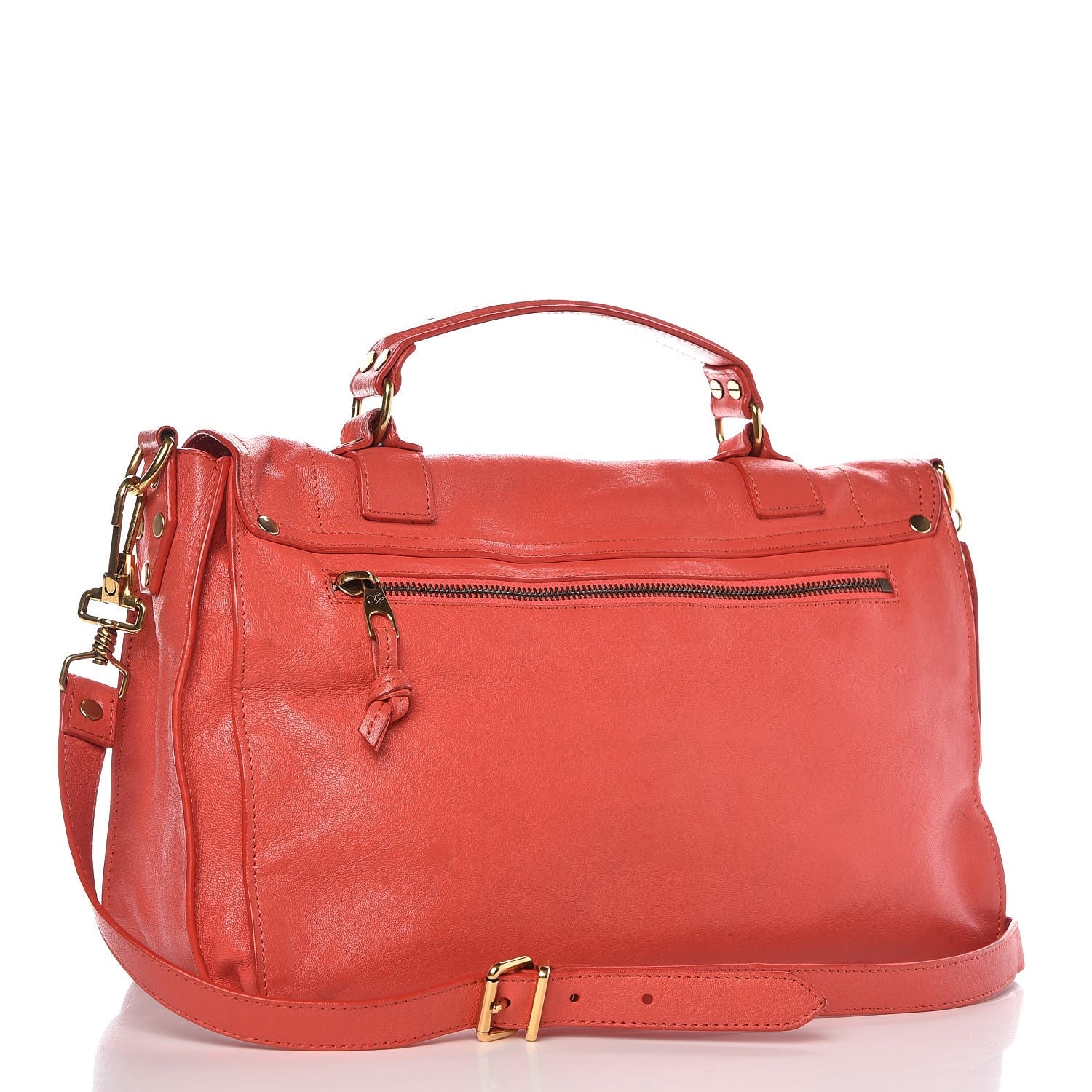 Proenza Schouler Lambskin Medium PS1 Satchel Deep Coral 4 of 15