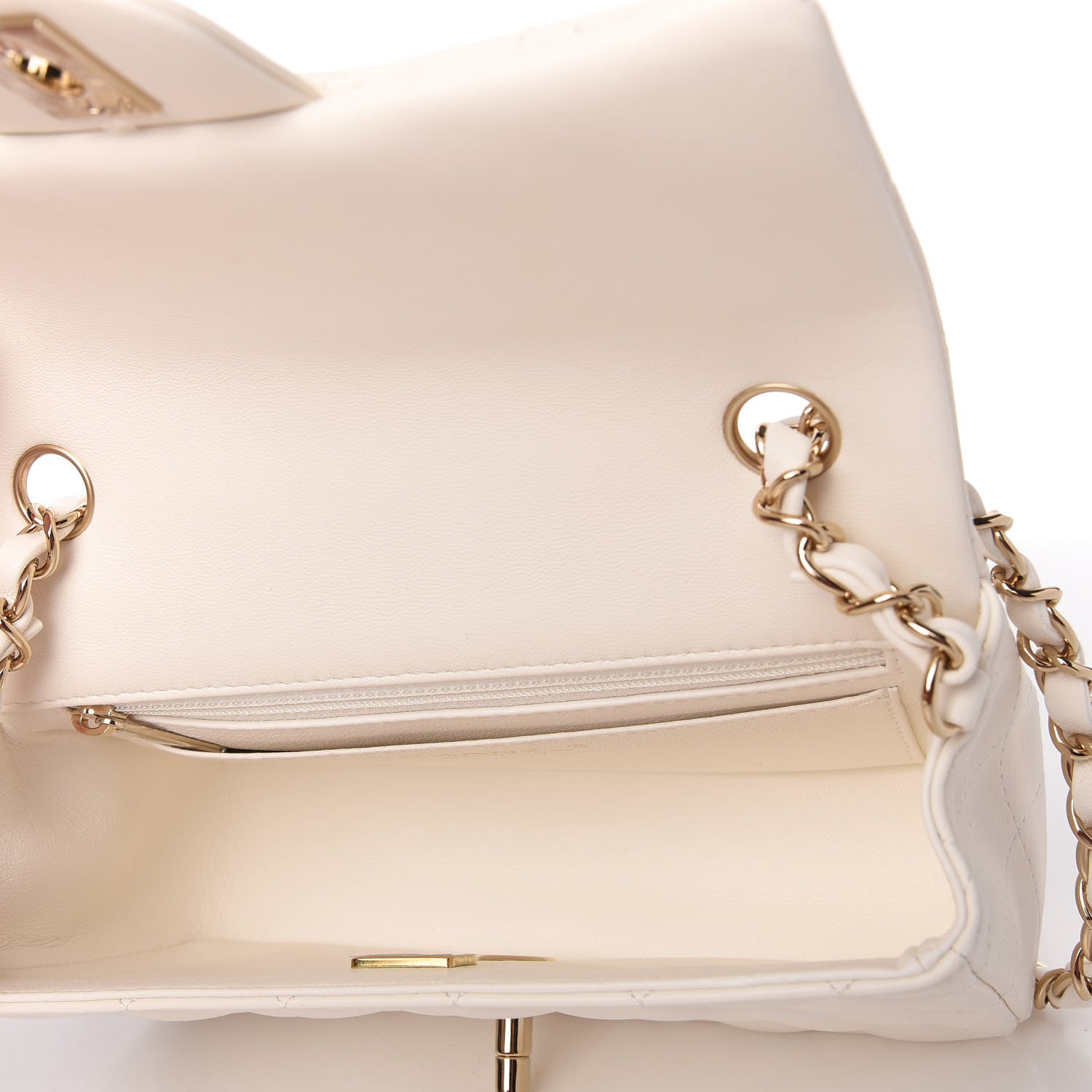 Chanel Lambskin Quilted Mini Rectangular Flap White 5 of 11