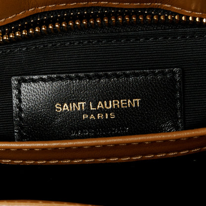 Saint Laurent Calfskin Y Quilted Monogram Toy Loulou Crossbody Bag Dark Natural 7 of 12
