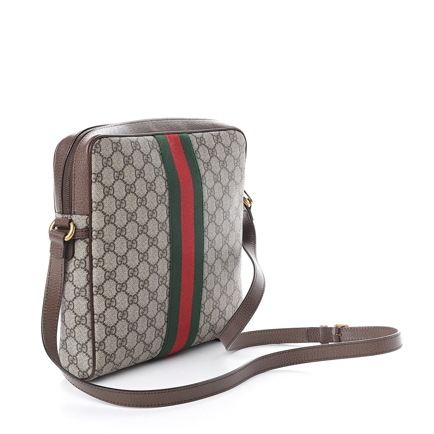 Gucci GG Supreme Monogram Web Medium Ophidia Messenger Bag Brown 2 of 8