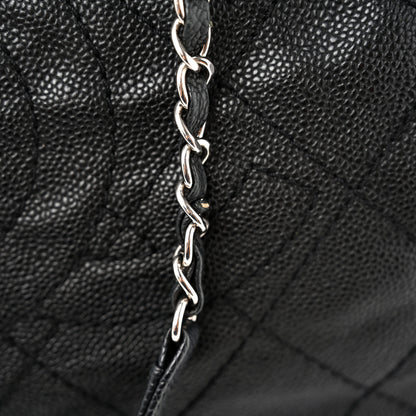 Chanel Grained Calfskin Quilted Small Daily Shopping Tote Black 12 of 15