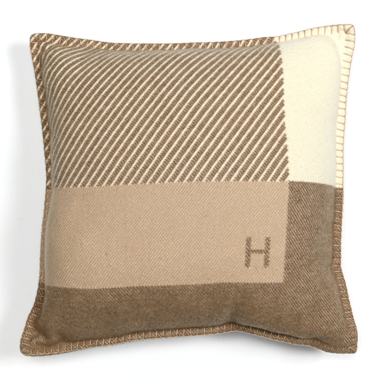 Wool Cashmere H Riviera Pillow Seigle