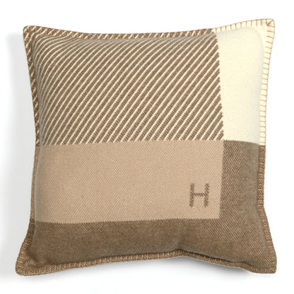 Hermes Wool Cashmere H Riviera Pillow Seigle 1 of 3