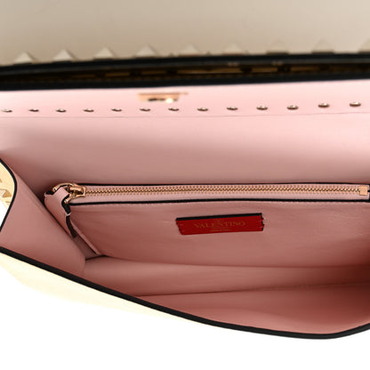 Valentino Garavani Metallic Calfskin Rockstud Side Slip Wristlet Clutch Gold 4 of 12