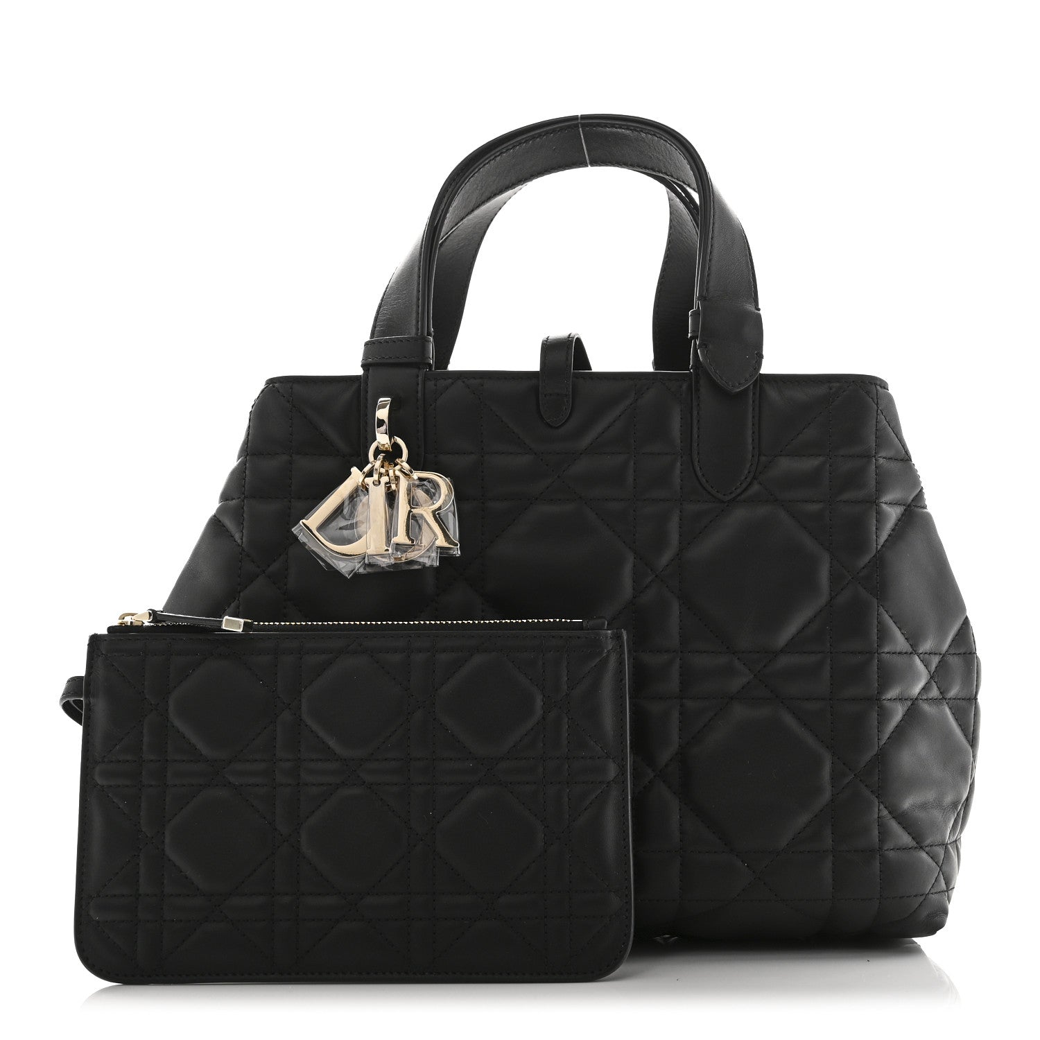 Christian Dior ブラックパーティーバッグ Christian Dior Calfskin Macrocannage Medium Toujours Black 1840865
