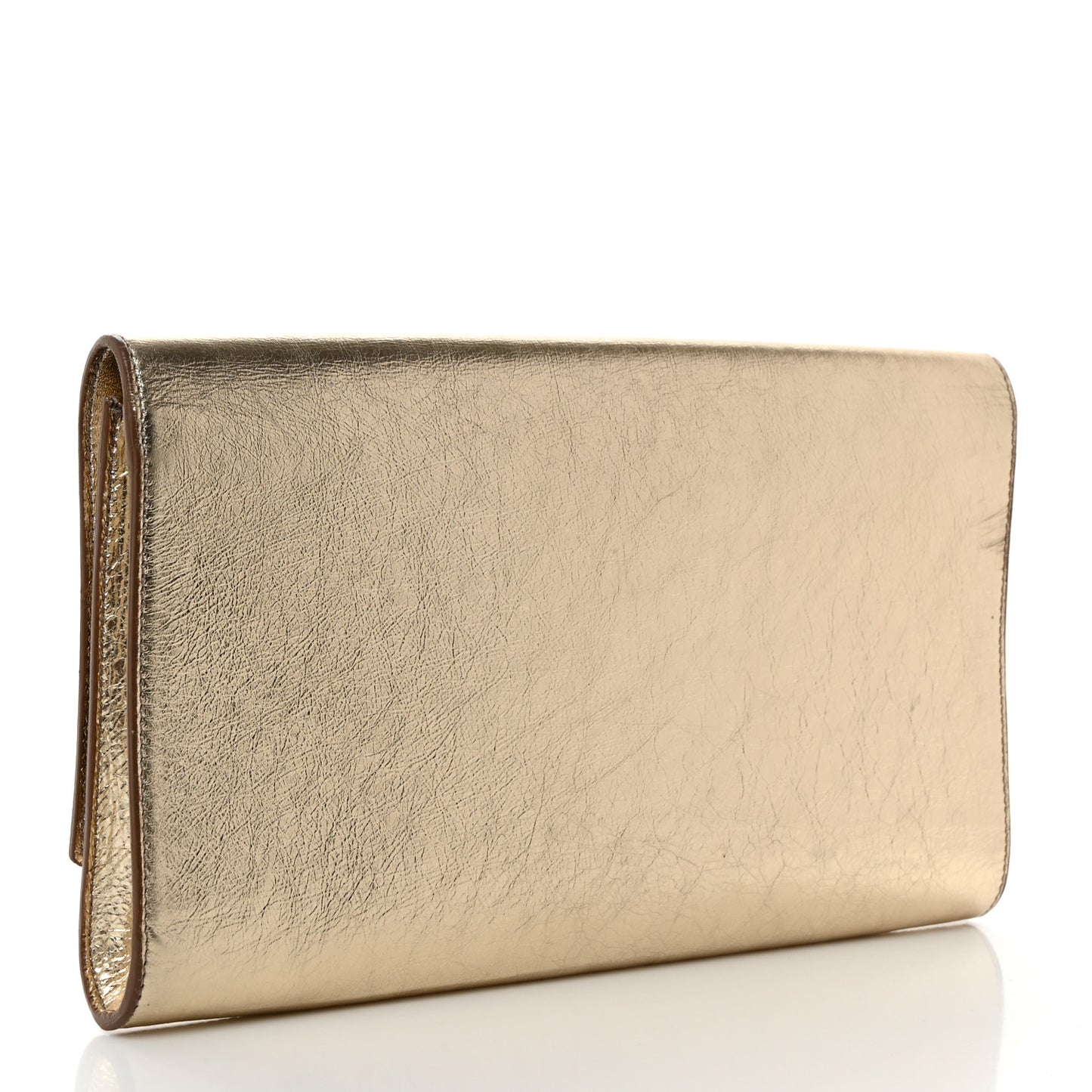 Metallic Calfskin Monogram Large Belle De Jour Clutch Gold