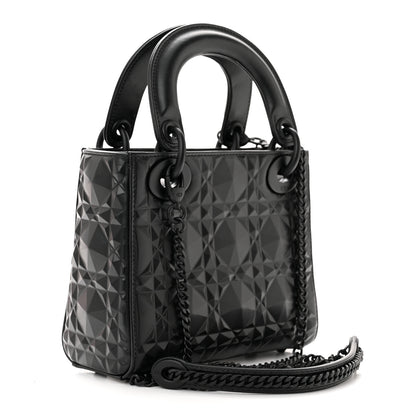 Christian Dior Calfskin Diamond Cannage Mini Lady Dior Black 3 of 12
