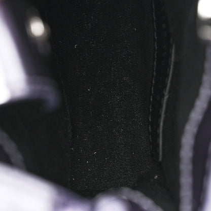 Balenciaga Calfskin Crocodile Embossed Logo Shopping Phone Holder Bag Lilac Black 5 of 7