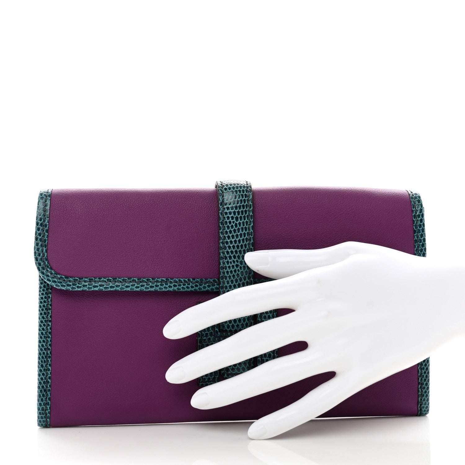 Hermes Swift Lizard Niloticus Jige Duo Anemone Bleu Petrole 2 of 8