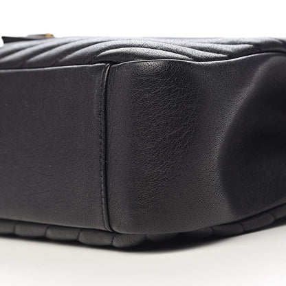 Saint Laurent Sheepskin Matelasse Chevron Monogram Large College Satchel Black 11 of 12
