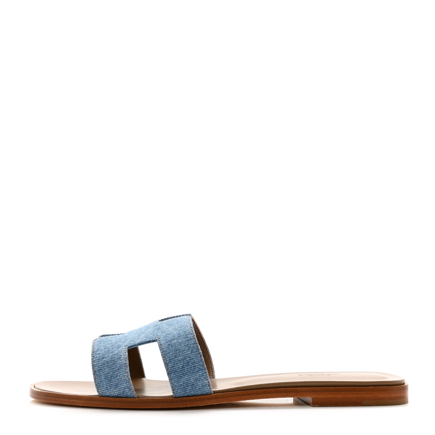 Denim Canvas Oran Sandals 41 Bleu Clair