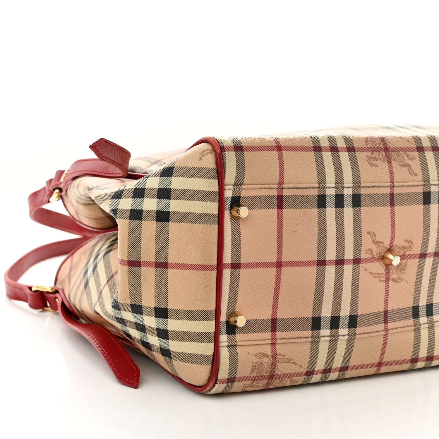 Burberry Haymarket Check Small Canterbury Tote Red 8 of 13