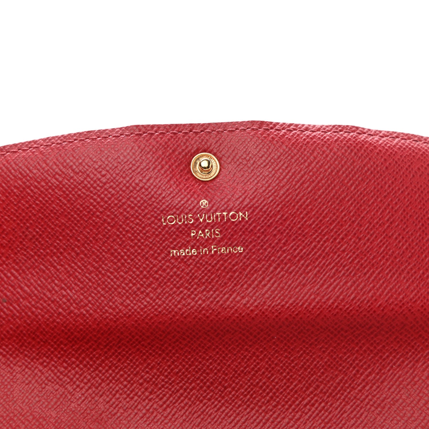 Louis Vuitton Damier Ebene Emilie Wallet Red 7 of 8