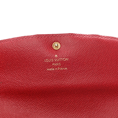 Louis Vuitton Damier Ebene Emilie Wallet Red 7 of 8