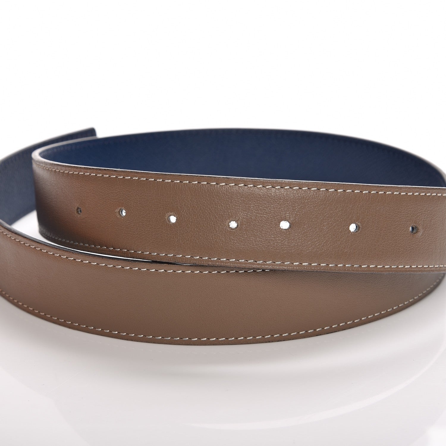 Hermes Swift Epsom 32mm Belt Strap 80 Etoupe Bleu de Malte 4 of 5