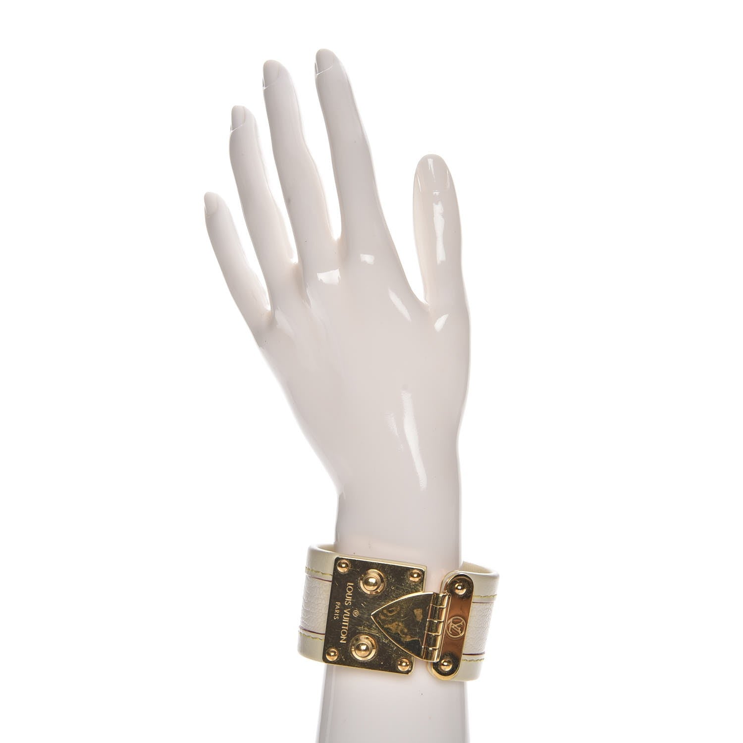 Louis Vuitton Chèvre Suhali S Lock Bracelet Small White 2 of 6