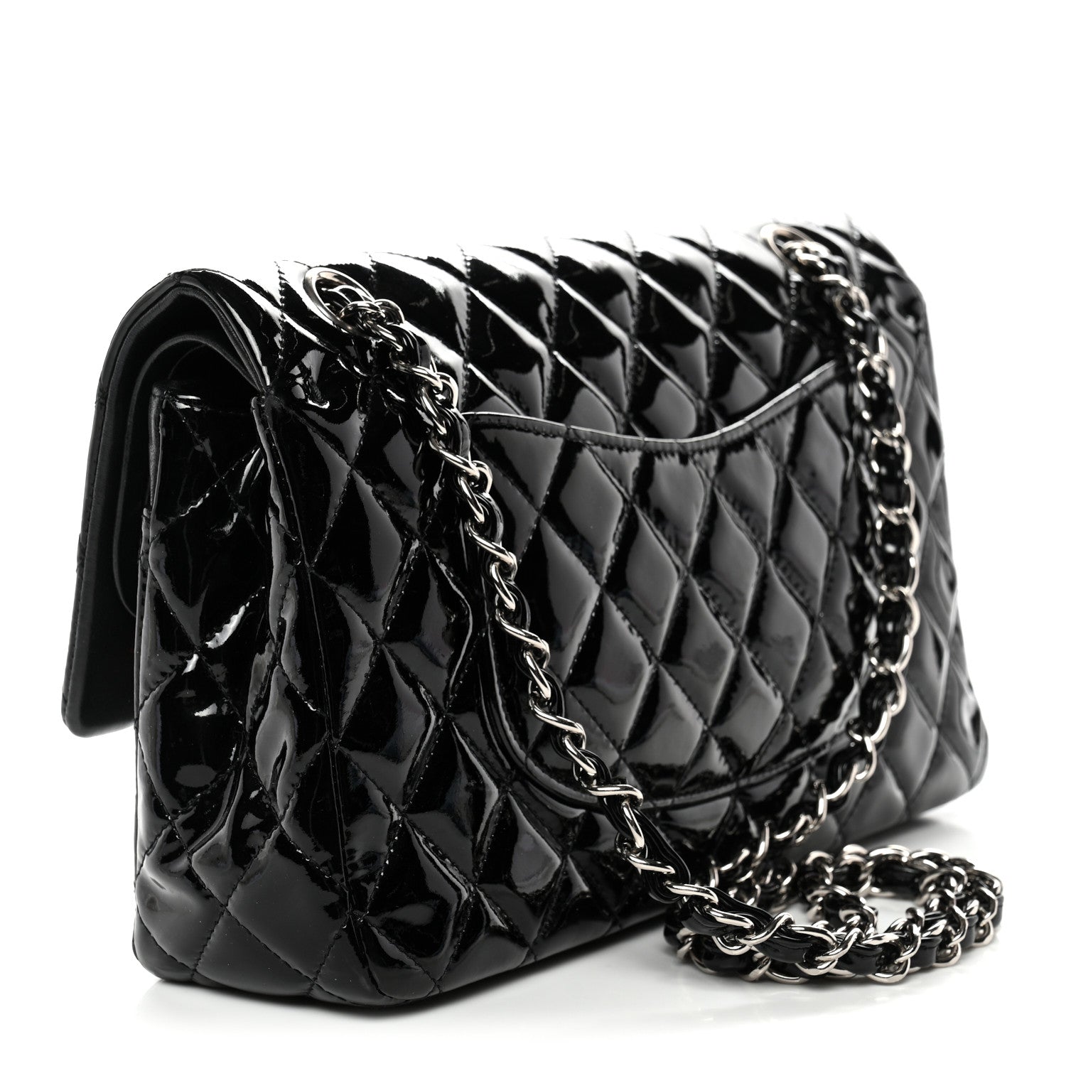 Chanel Patent Quilted Medium Double Flap Black 3 of 14
