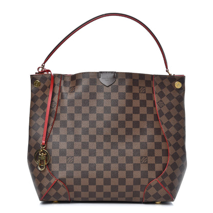 Louis Vuitton Damier Ebene Caissa Hobo Cherry 1 of 10