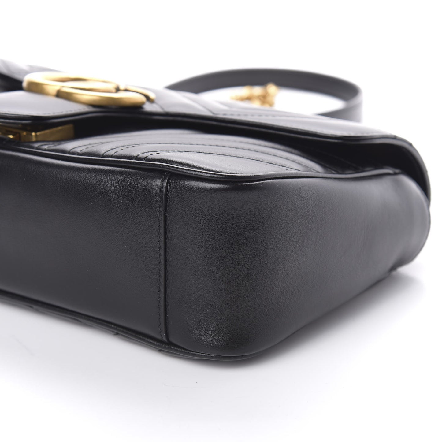 Calfskin Matelasse Small GG Marmont Shoulder Bag Black